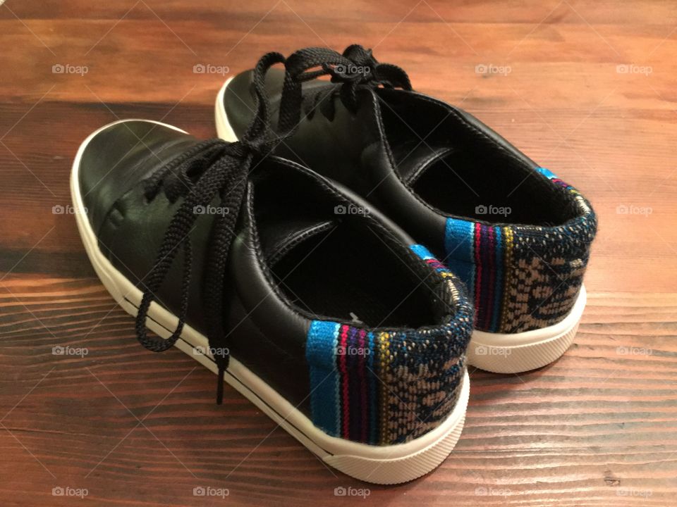 Peruvian textile and leather handmade shoes - each pair unique 