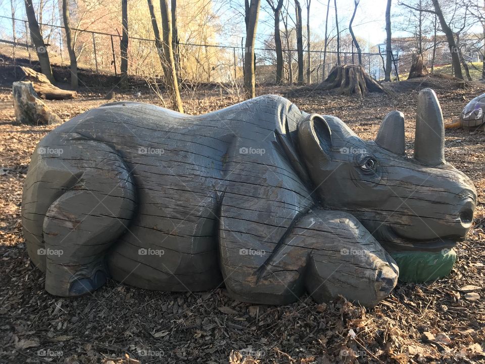 Wooden rhino 