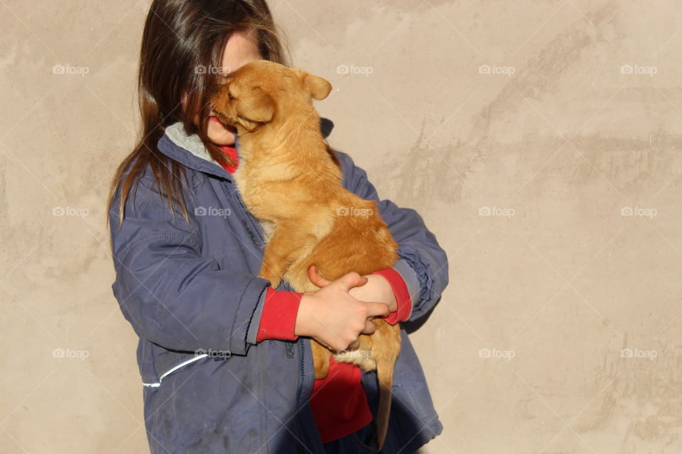 Outside activities, child and dog