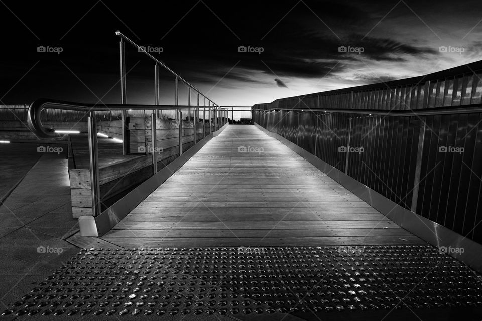 B&W board walk & sunset 