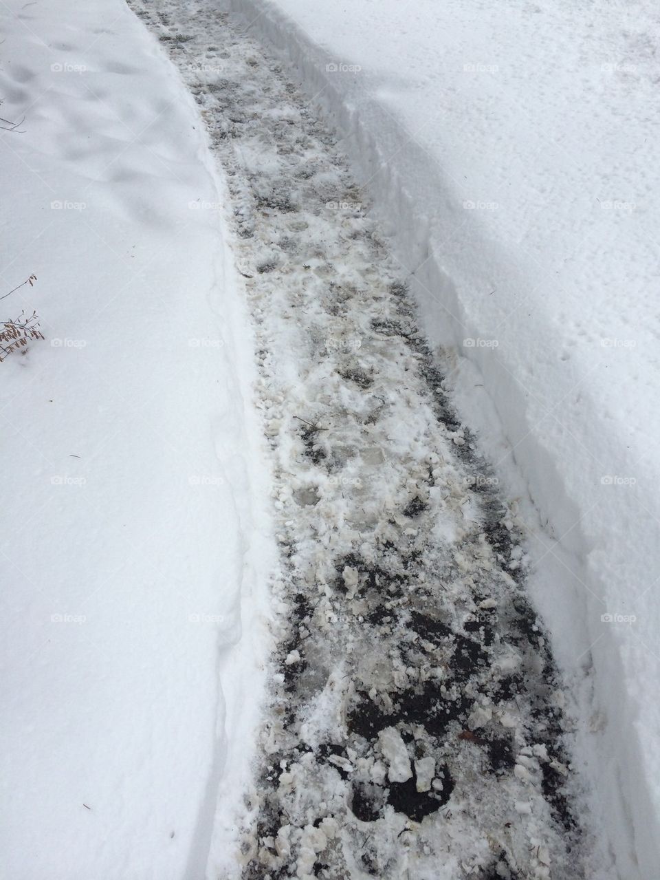 Snow wall side walks