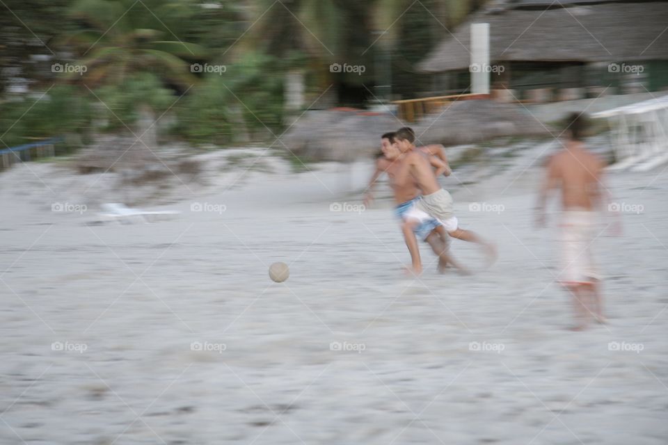 Soccer on the beach 