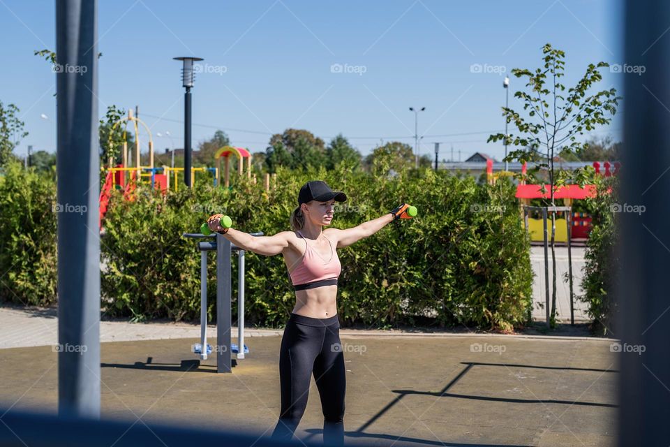 sportive woman working out