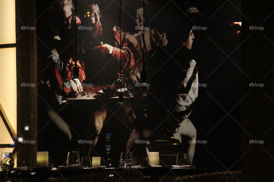 classic painting in restauran