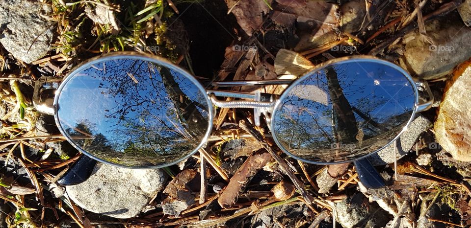 Reflections on the glasses