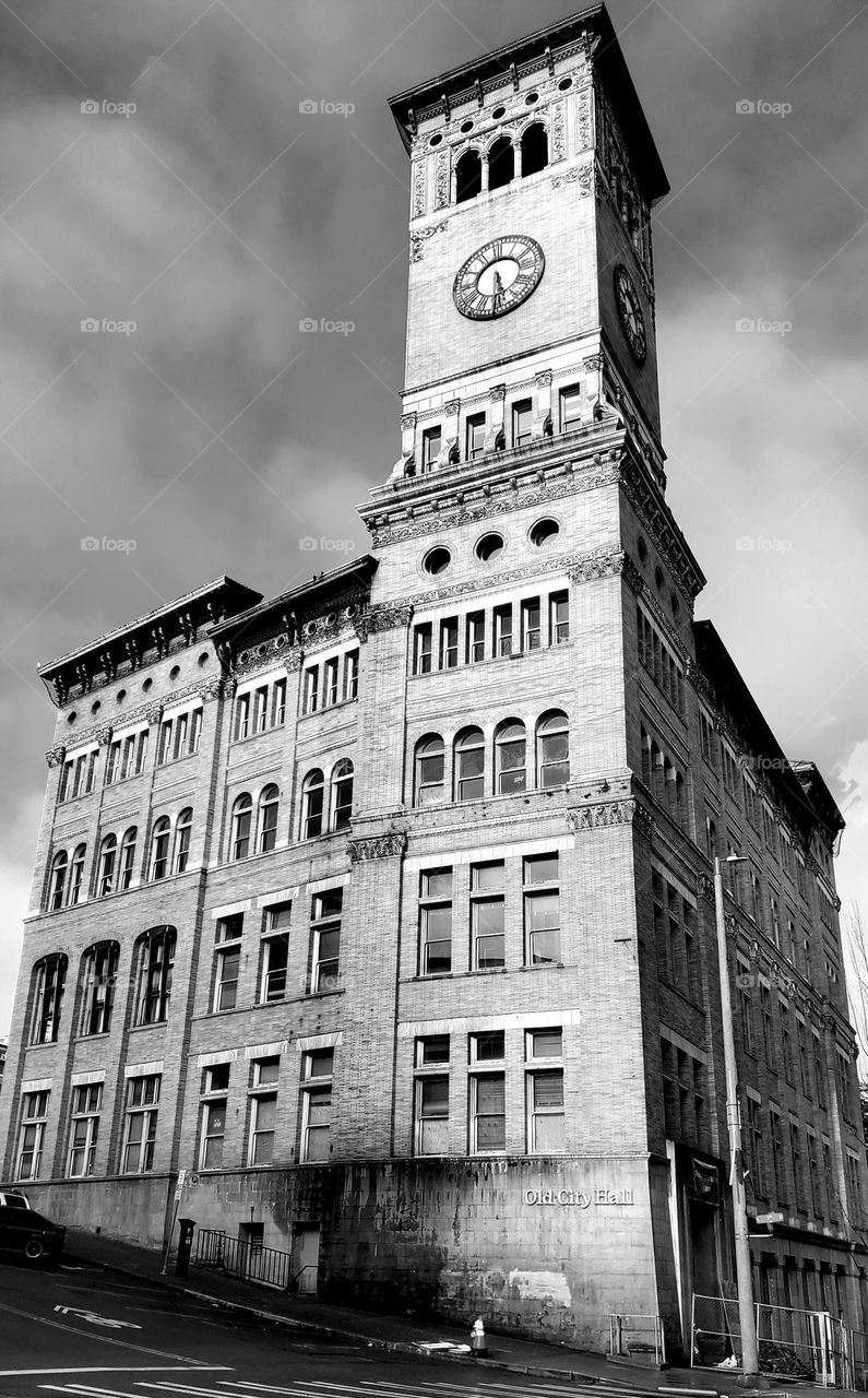 Old City Hall in Tacoma Washington has classic architecture and is undergoing renovation