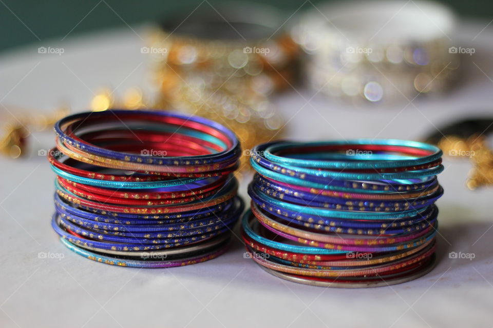 Close-up of bangles