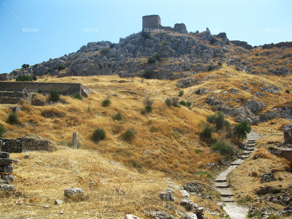 Castle in Corynthe in Greece