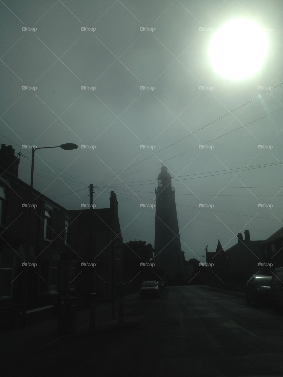 Evening Lighthouse. A cold foggy evening by the Lighthouse withernsea