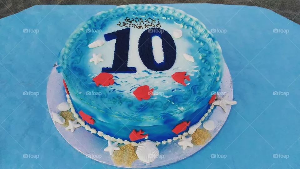 Milestone birthday cake with summer theme