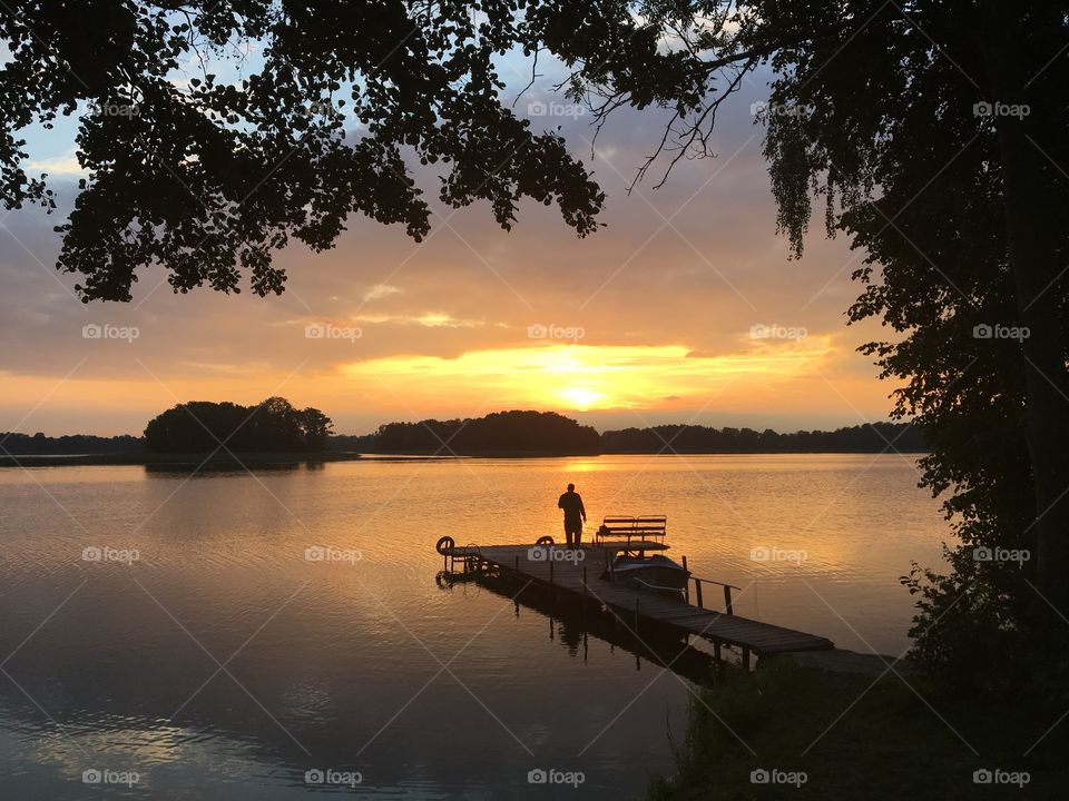 Sunset at the pier in Poland 