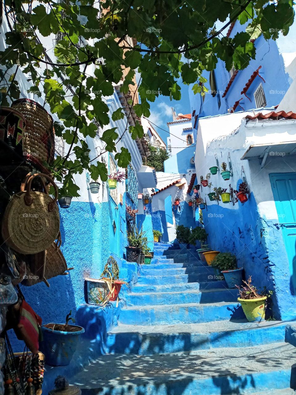 Chefchaouen alleys in morocco