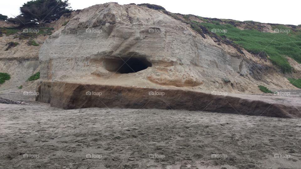 cave . the cave looks like a face! awsome.