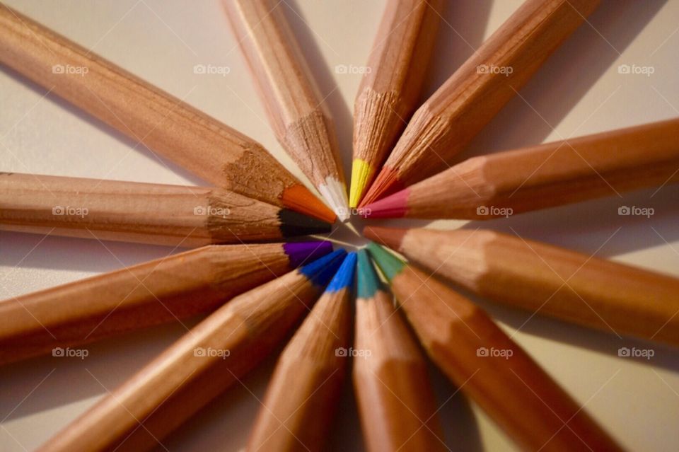 Wooden colored pencils