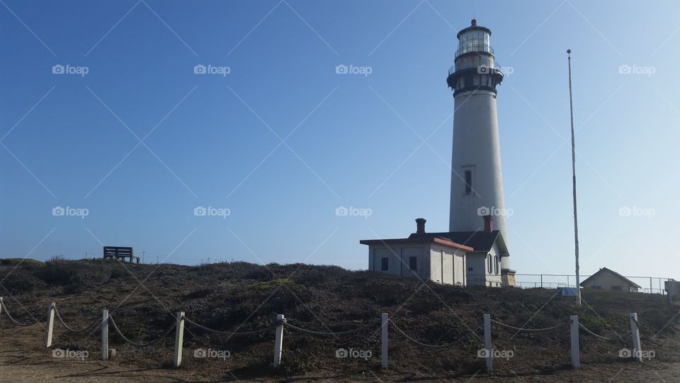 here is the famous Pigeon Point Lighthouse somewhere in California... on the shore of the edge of the state