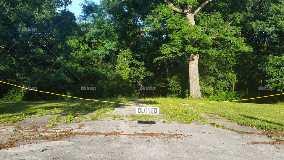 Closed entrance to forest