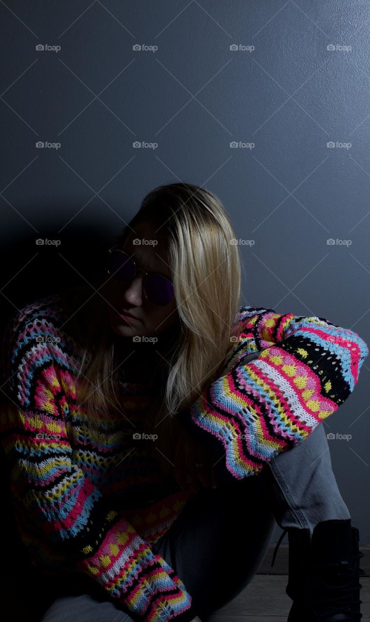 My Life; Woman in vibrant sweater 