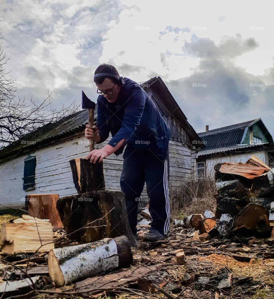 Harvesting firewood for heating