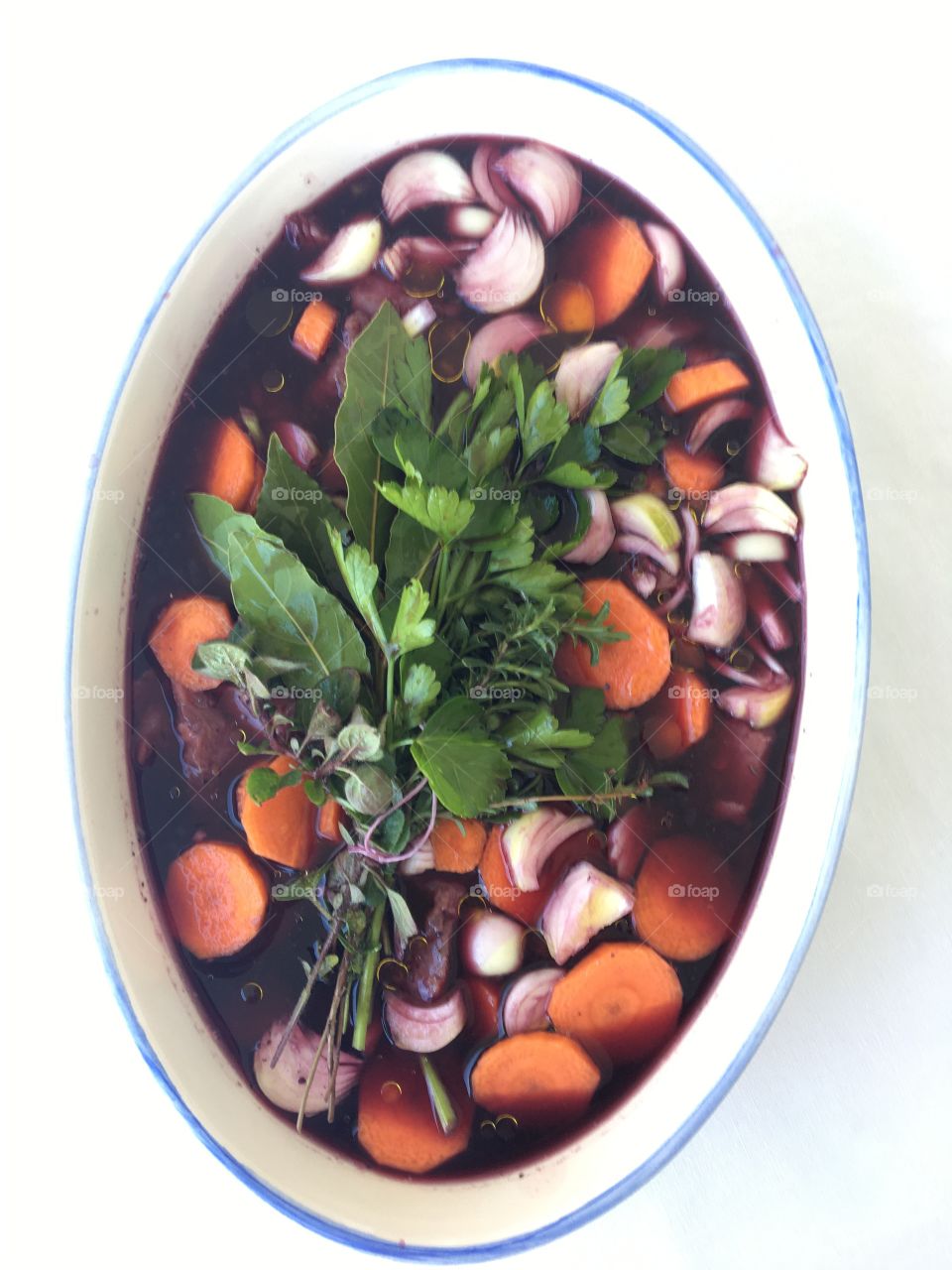 Preparing a « boeuf bourguignon «  with marinade