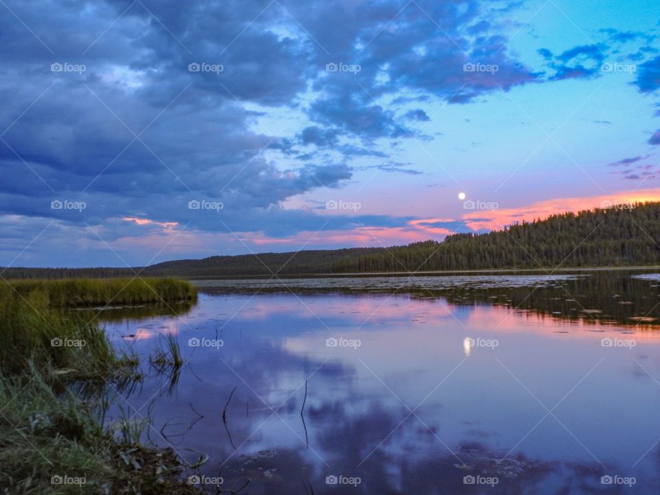 Swan Lake Alberta sunset