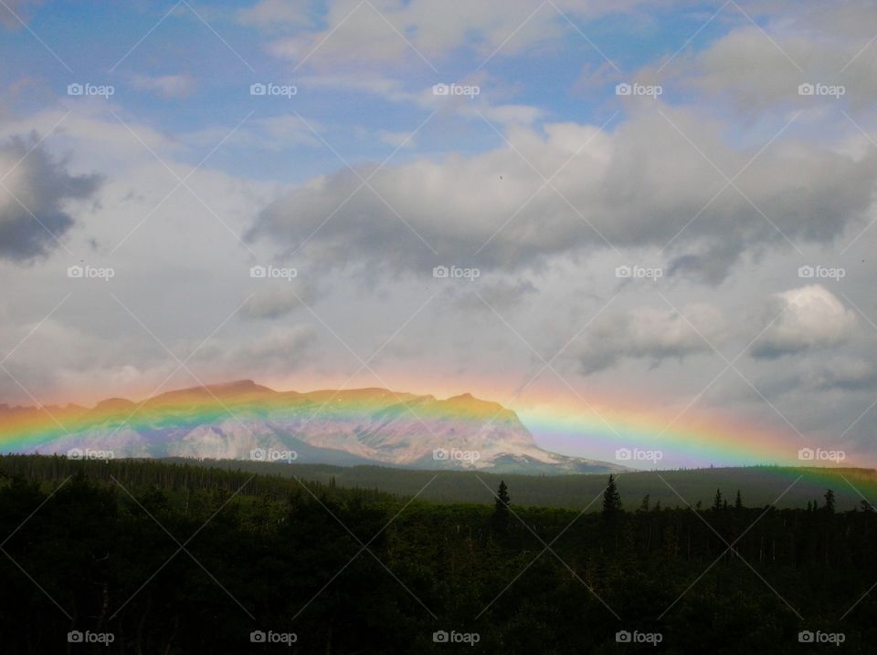 Rainbow over the mountain