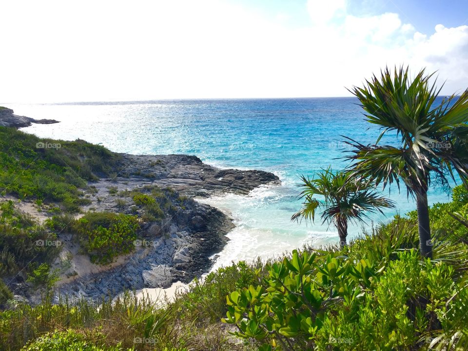 Scenic view of bahamas beach