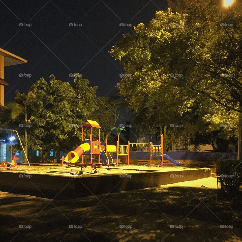 Playground. Playground at night