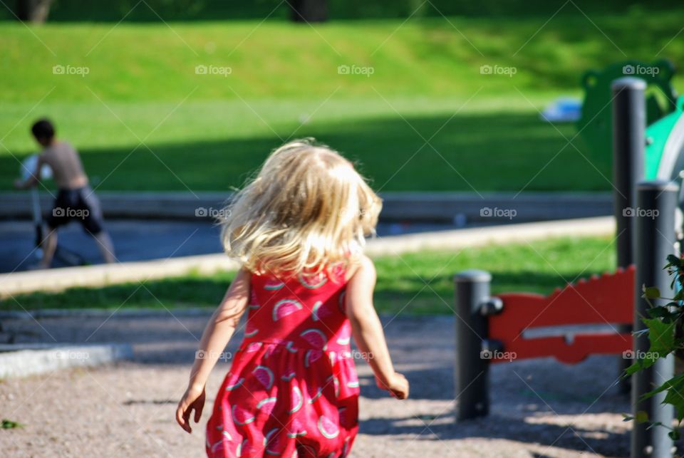 Kids playing in park
