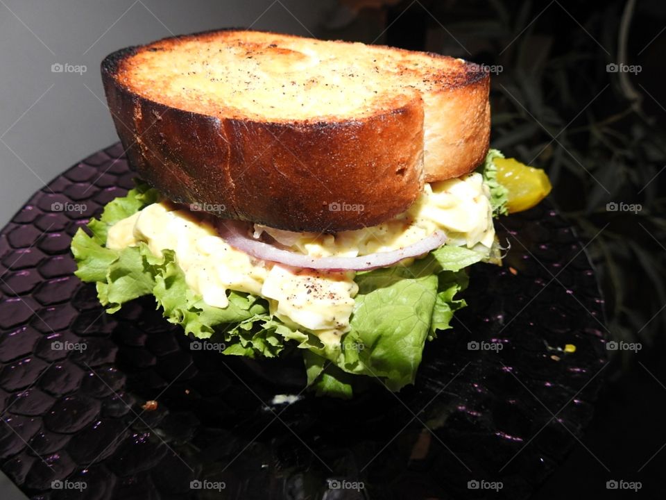 Texas toast Gourmet egg salad sandwich