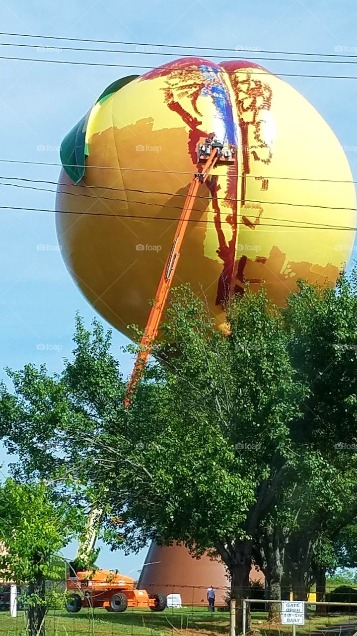 repainting the Gaffney Peach Gaffney South Carolina