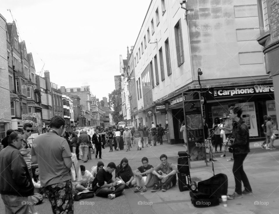 Oxford street. singer on street
