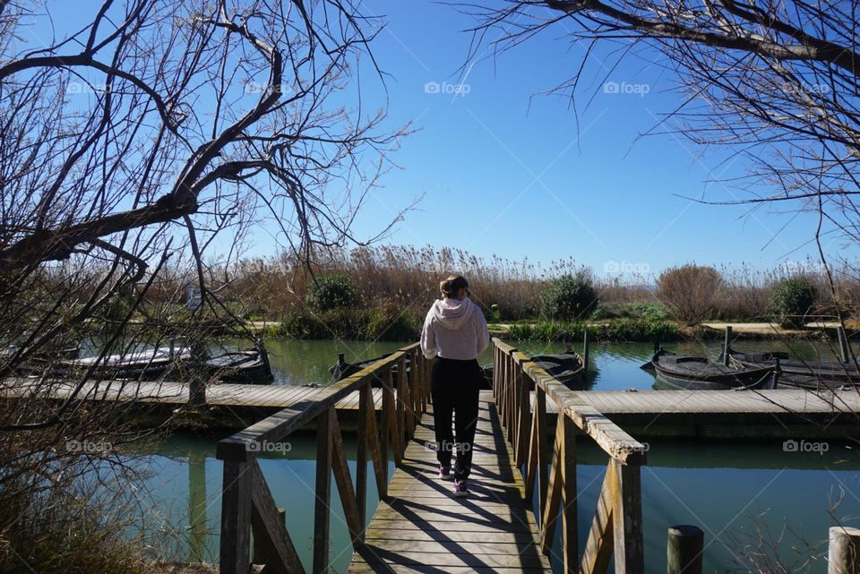 Bridge#lake#nature#wood#walk#human