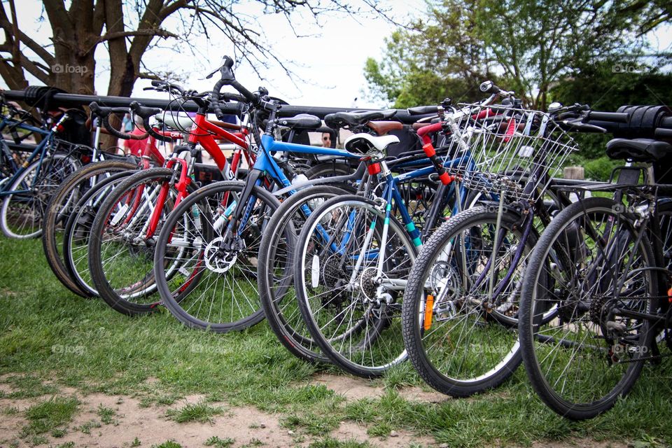 Bicycles on a parking