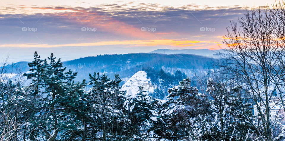 Nature landscape during sunset