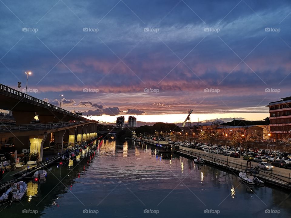 View of Pescara (italy) at sunset