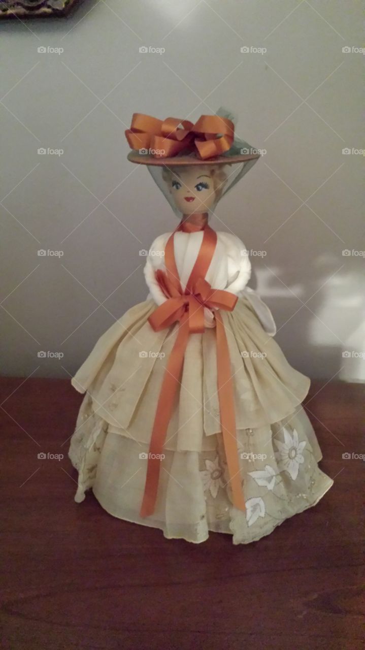Doll made of Handkerchiefs. Made by Neiman Marcus in Dallas,Tx. in 1960,
's