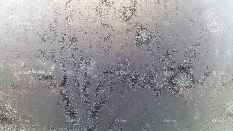 ice crystals on a car window