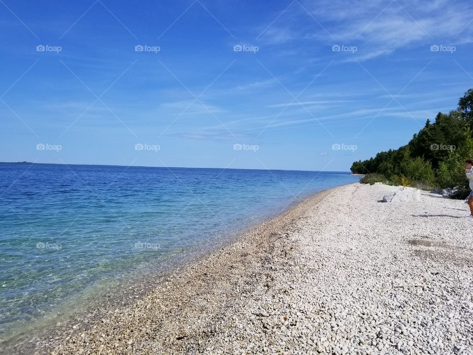 beach on Mackinaw Island, MI