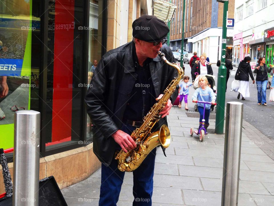 saxophonist on the street
