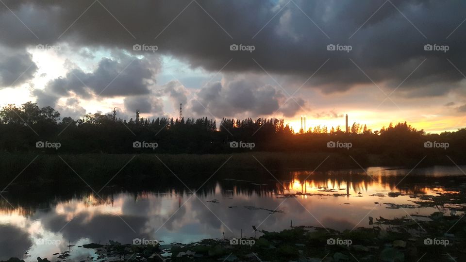 reflection after raining, photo by mobile phone