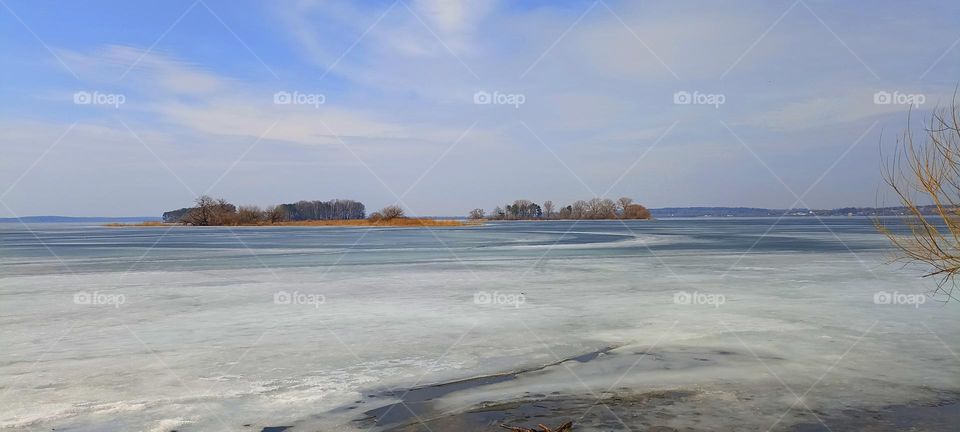 lake shore beautiful nature landscape march