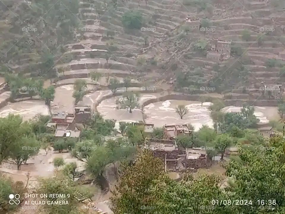 Glory be to God, the magnificent and picturesque view and the natural green trees are a view that is nothing more wonderful than it