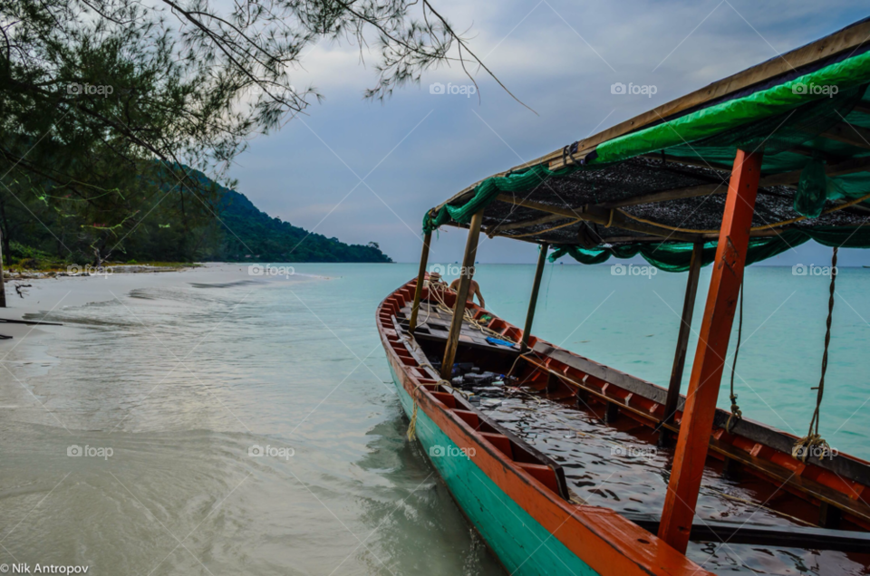 koh rong beach water boat by NikAntropov