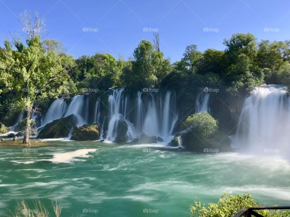 One of the many gorgeous waterfalls inside the Balkan country of Bosnia and Herzegovina. This waterfall is in the southeastern part of the country, an hours drive below Mostar and very close to Medugorje