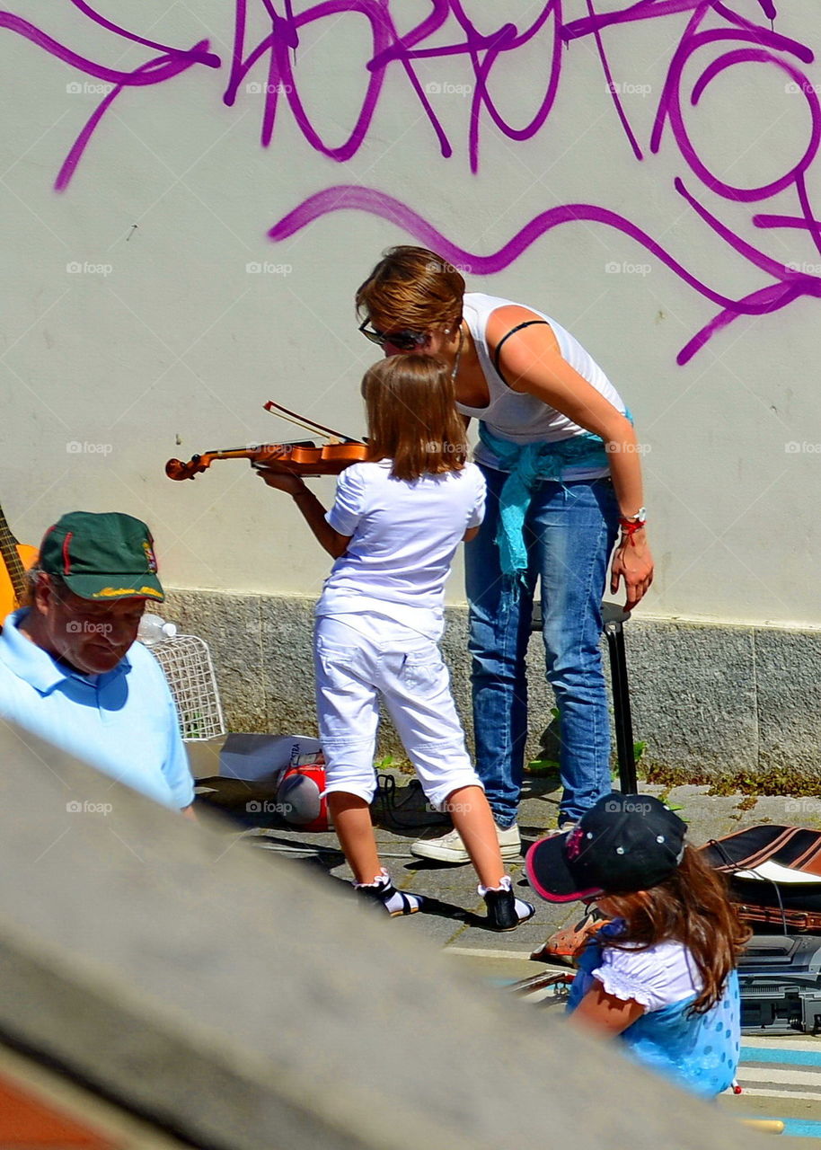 street party. music lesson.