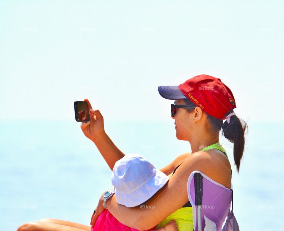 Mom and Baby at the Beach