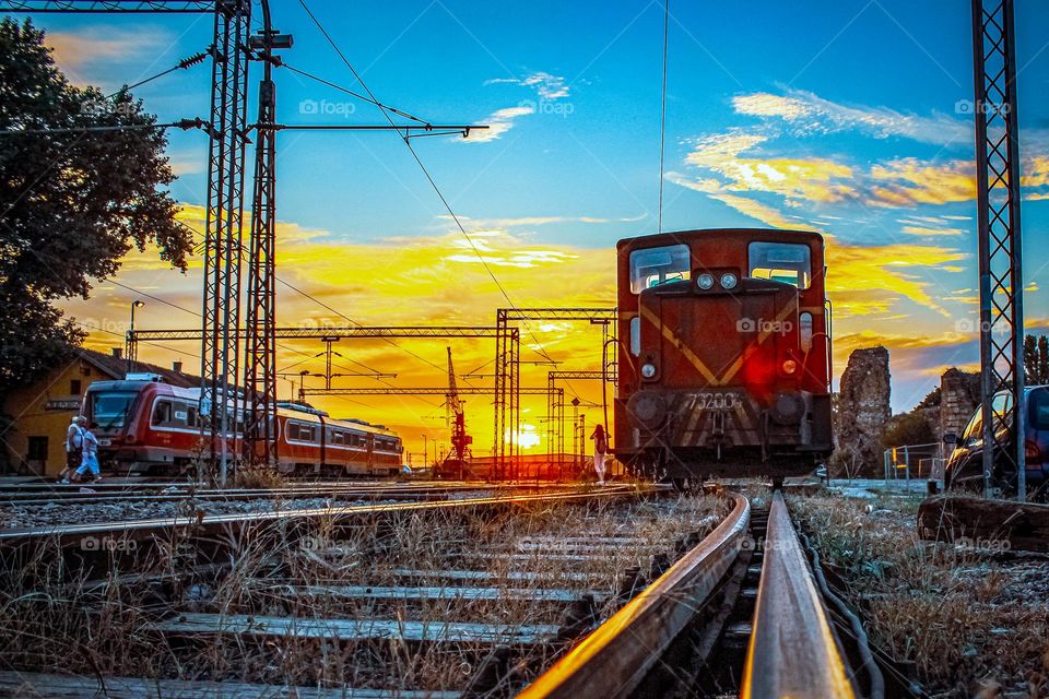 Railway tracks and wagons