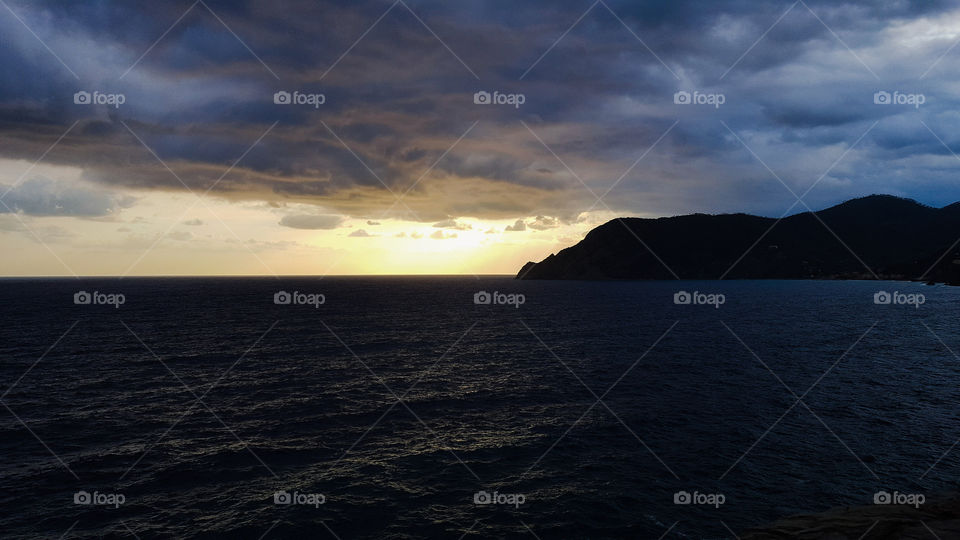 Seascape in Vernazza in Italy