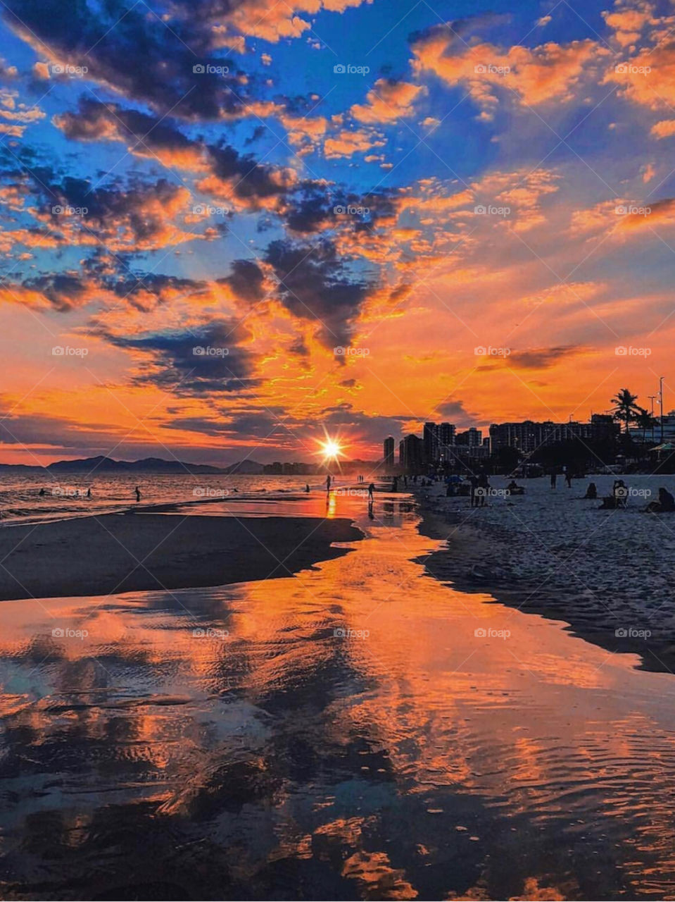 Brazilian Beach during sunset 