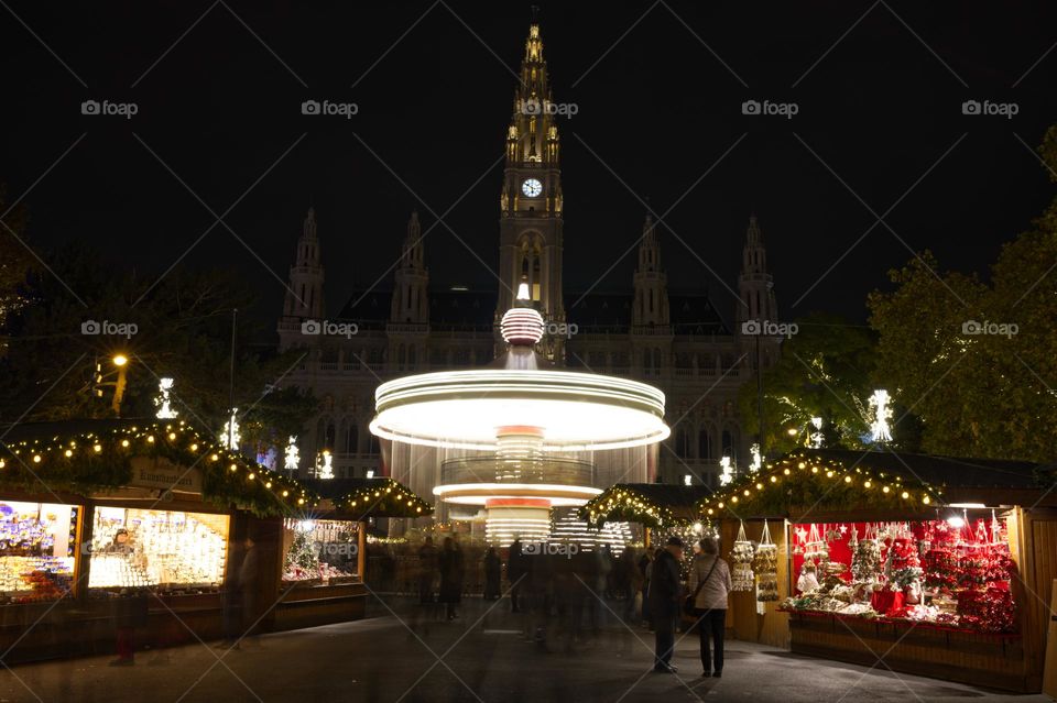 spinning carousel at the Christmas markets